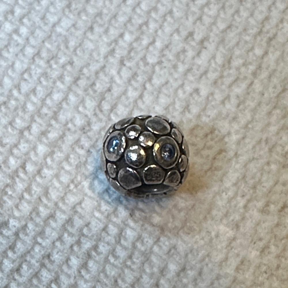 PANDORA BLUE BUBBLES STERLING SILVER CHARM WITH BLUE ZIRCONIA